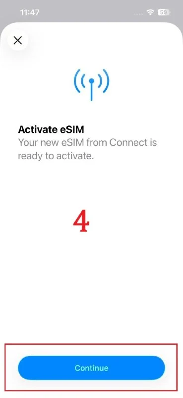 iPhone eSIM installation step 4