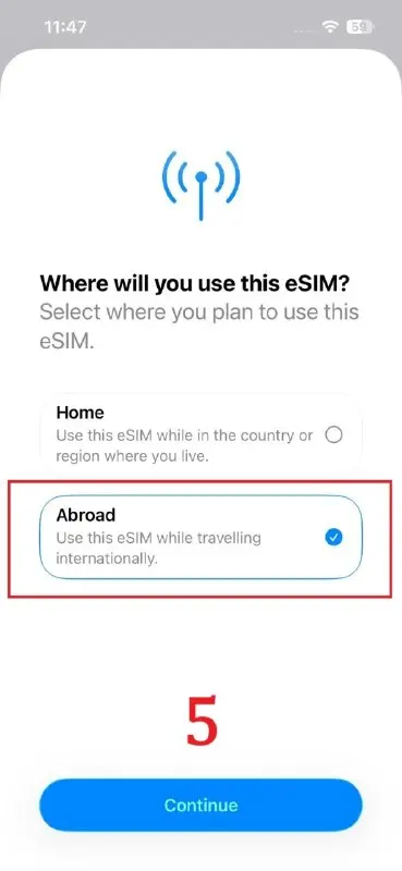 iPhone eSIM installation step 5