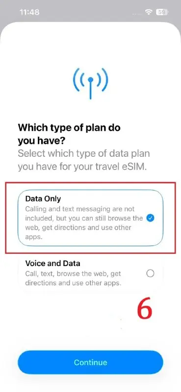 iPhone eSIM installation step 6