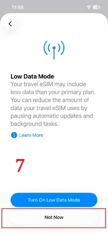 iPhone eSIM installation step 7