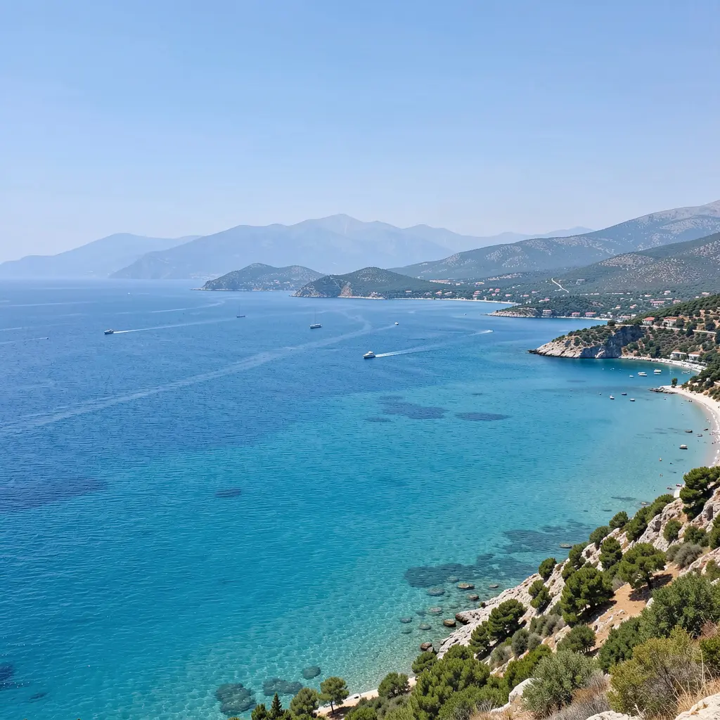 Turquoise sea and coastal landscape of Fethiye Turkey